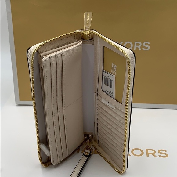 MICHAEL KORS Jet Set Travel Continental Zip wristlet Phone Case NWT - Picture 5 of 13